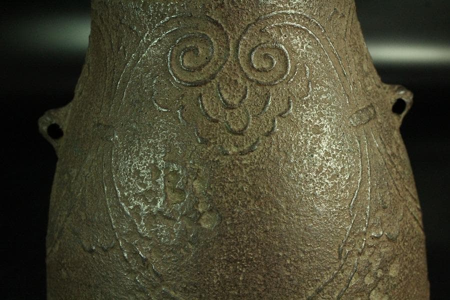 茶道具 饕餮紋 釜 古作 時代物(K-A822)