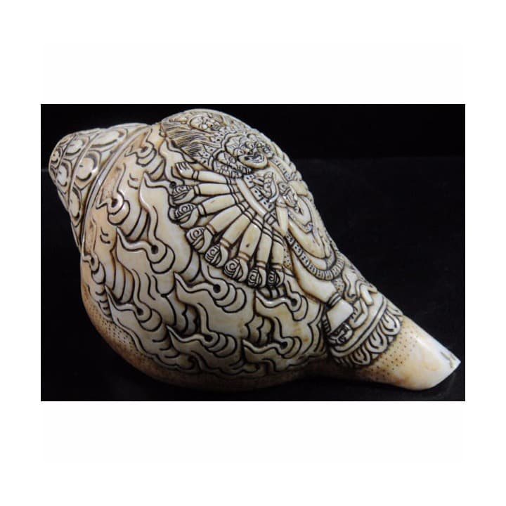 ◆ チベット密教法具　法螺貝（シャンカ）ヴァジュラ・バイラヴァ