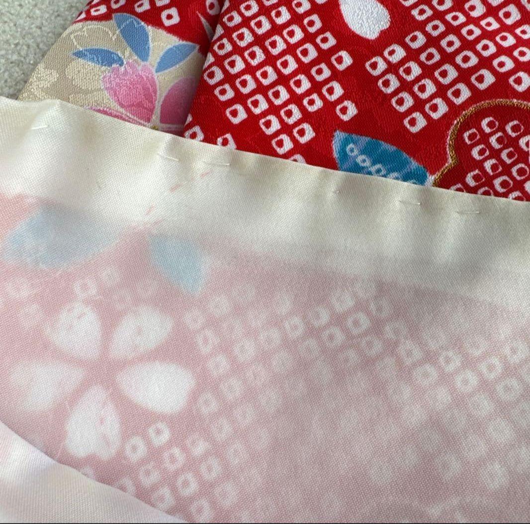 即日・翌日発送/七五三 3歳 女の子/着物/被布/花ひめ8点セット/ 赤白ピンク