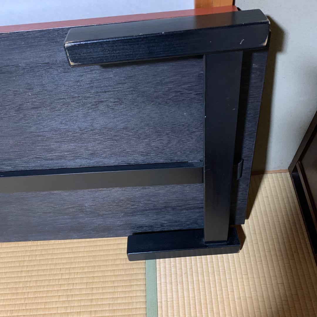 値下げ！木製 赤色 長方形座卓　折りたたみ脚　漆塗り