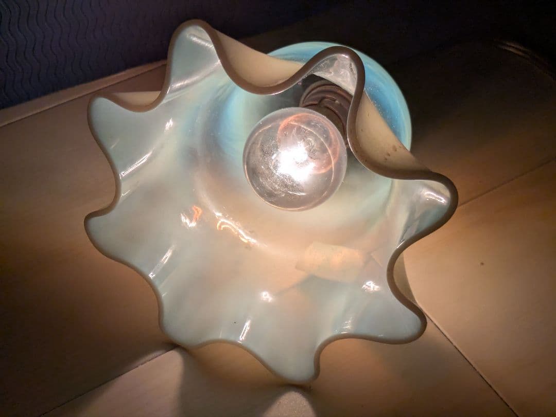 イギリス ヴァセリンガラス アンティーク シェード ガラス 照明