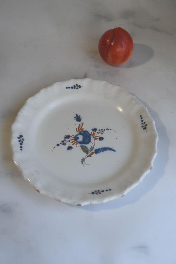 あんみつ姫さま専用　眺めの良いインディゴ花文皿　アンティーク　西洋民藝