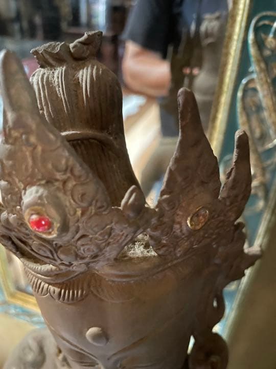 大きな古い仏像　海外の物　中国　タイ　インド　骨董品？　金属製（仏像のみ）