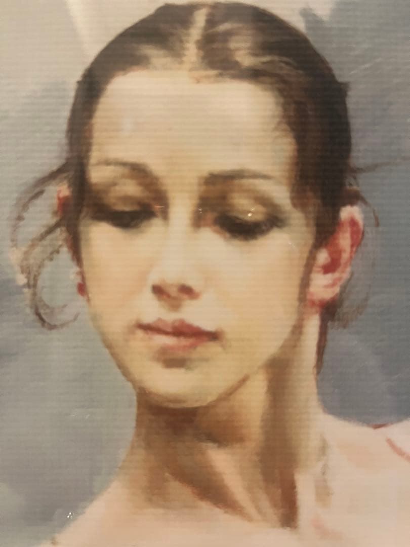 村山直儀 ピュアアート刷 バレエの稽古場 キャンパス 額装 2004年製作