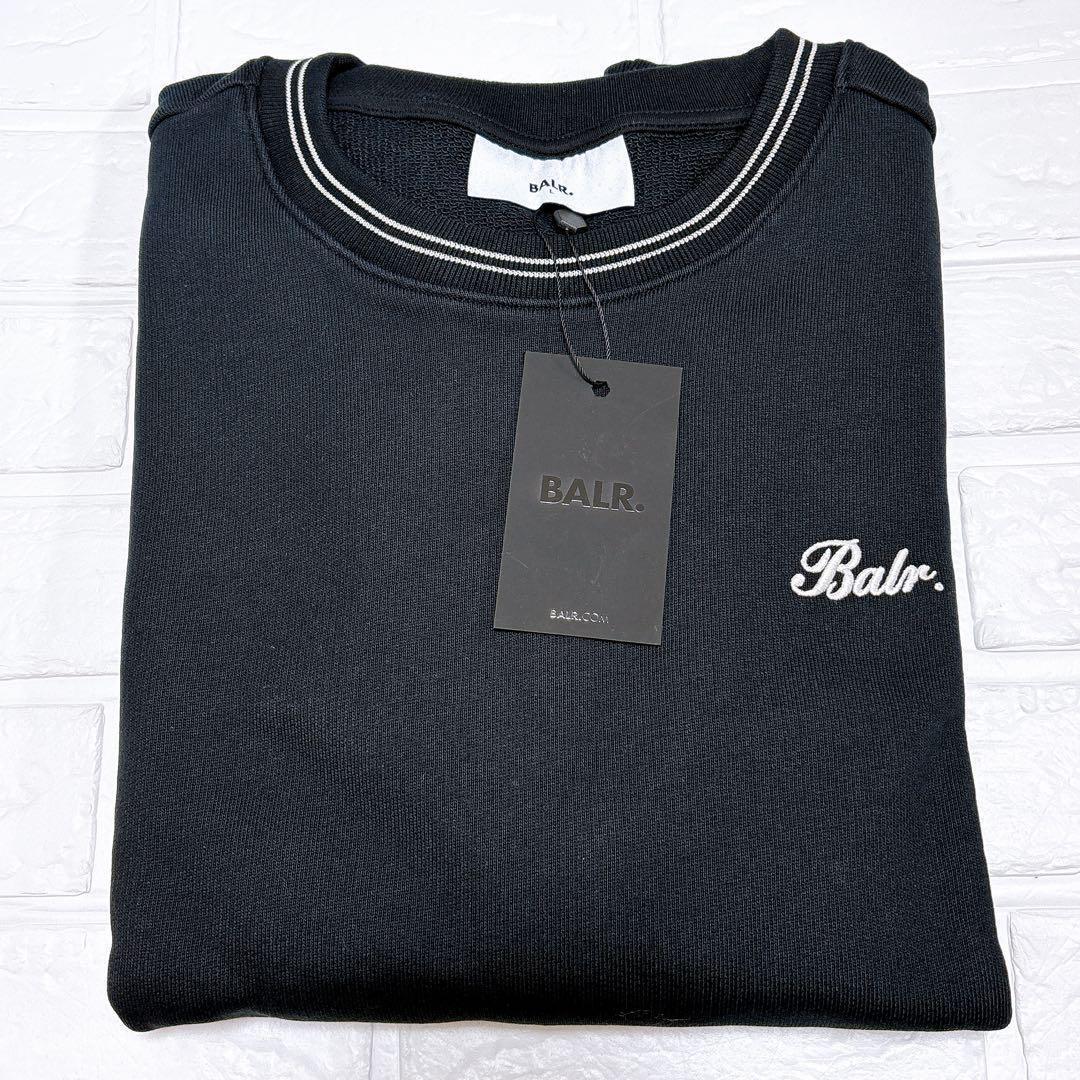 希少✨️ 定価3.5万❣️新品✈️BALR.トレーナー 黒 クルーネック 刺繍
