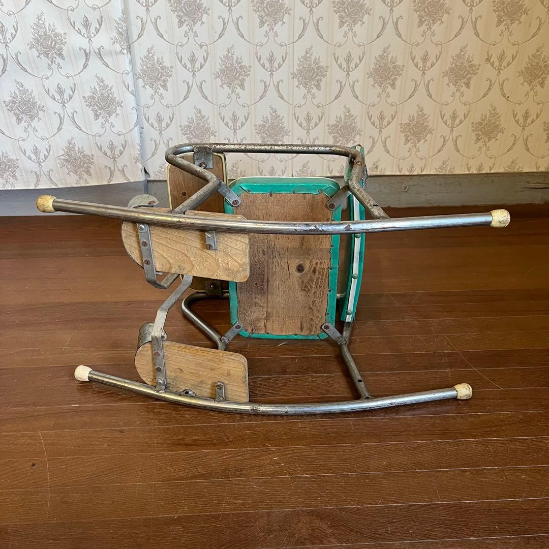 【アンティーク】昭和レトロ ロッキングベビーチェア 赤ちゃん椅子 遊具付き