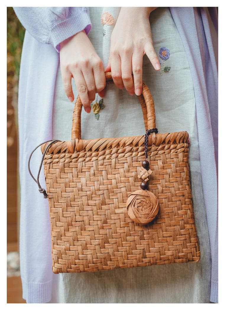 【期間限定】山葡萄 かごバッグ 網代編み 職人手編み 籠 内布付 専属リンクき