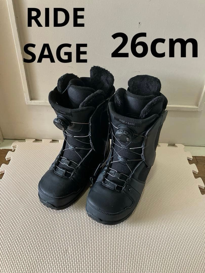 【美品】26cm RIDE SAGE ボア スノーボードブーツ(女性用)