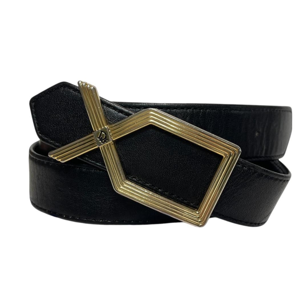 良品 Christian Dior 2648 ベルト レザー 本革 ロゴバックル
