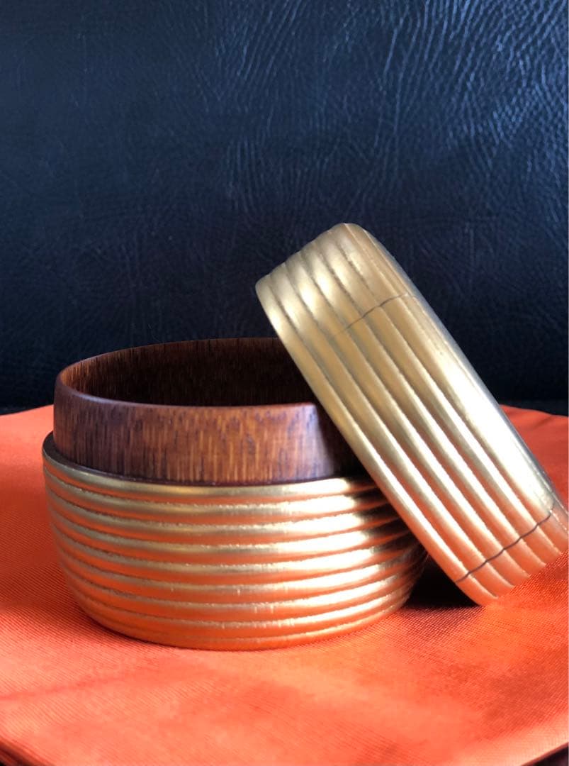 茶道具　茶入れ　棗　小崎清人作　外金　茶器　共箱付き　銘有