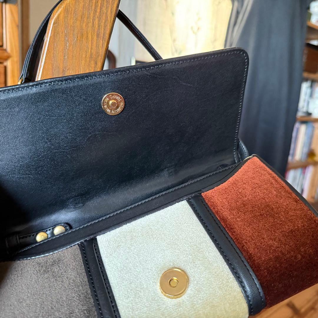 ヴィンテージロベリタディカメリーノハンドバッグ　パーティバッグ　牛革別珍　綺麗目