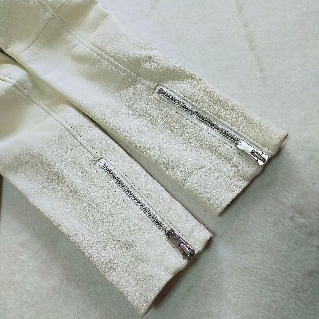 美品　ANAYI　近年モデル　34　ノーカラーレザージャケット