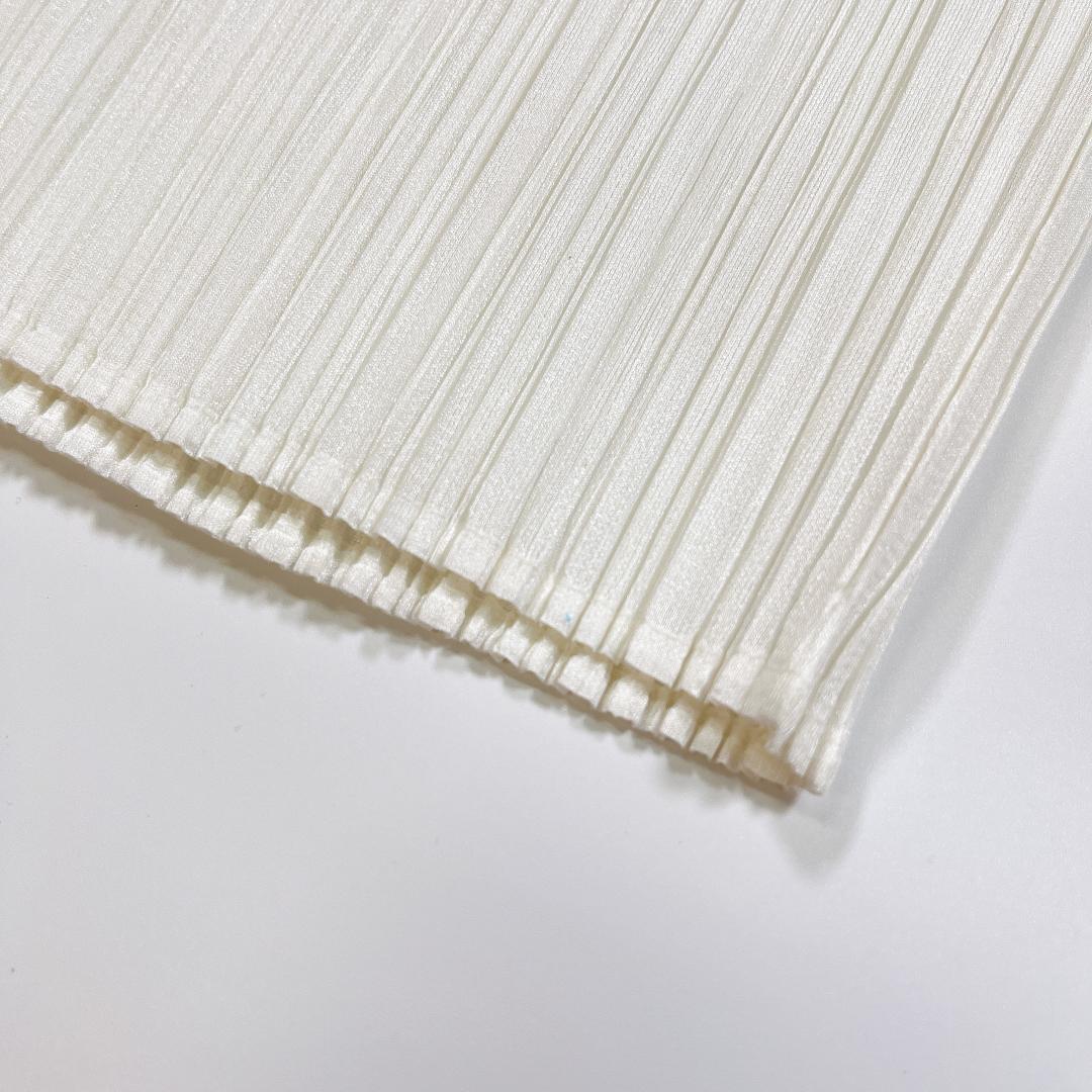 イッセイミヤケ プリーツプリーズ カーディガン 白 3 L 七分袖