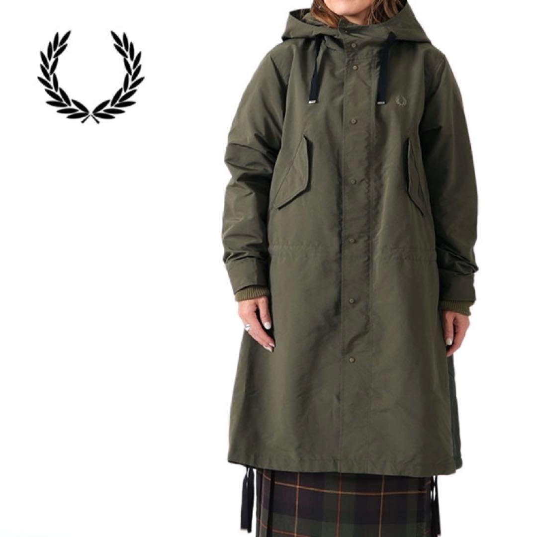 極美品　フレッドペリー　モッズコート　キルティング　切替　カーキ　UK10　L