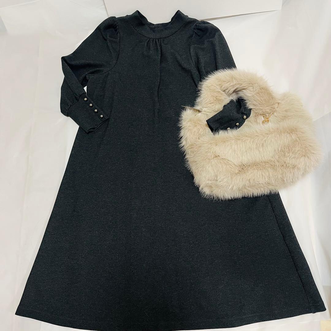 新品未使用！M'S GRACYバックシフォンリボンワンピース40