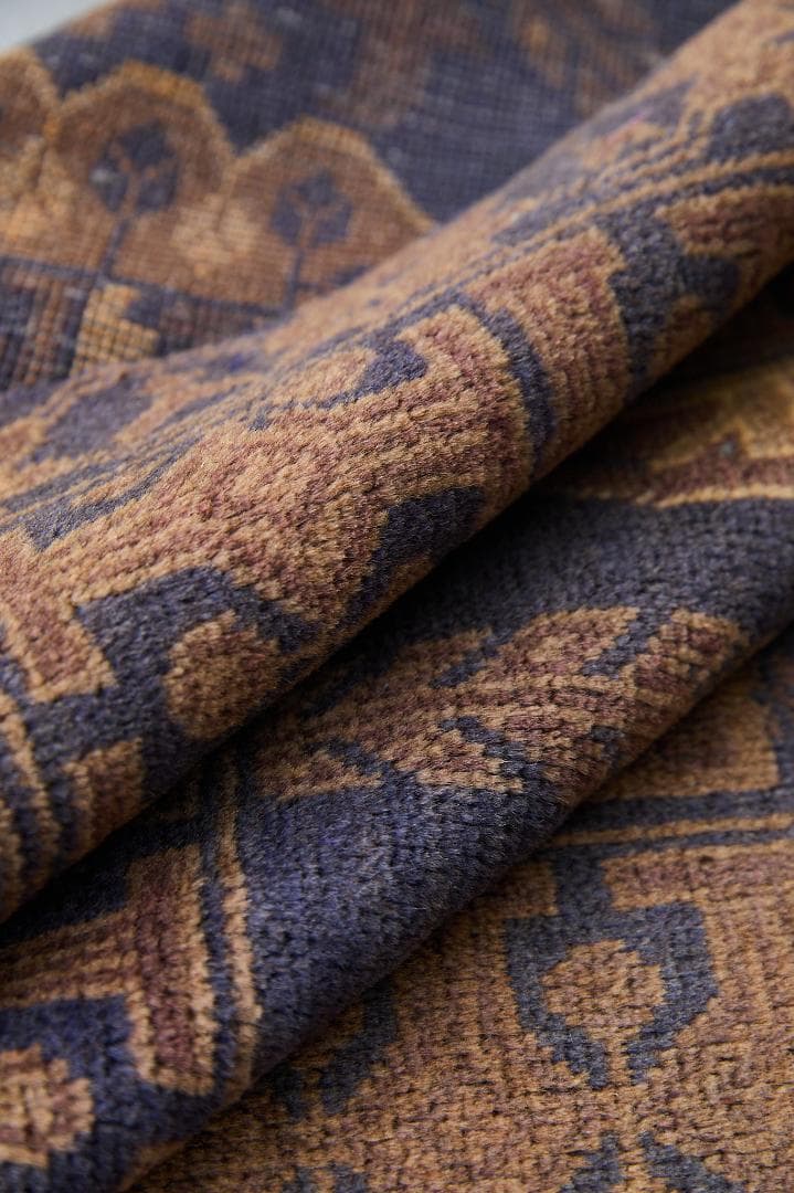 ヴィンテージラグ　トライバルラグ　バルーチ族（205×102cm）茶・濃茶・紺