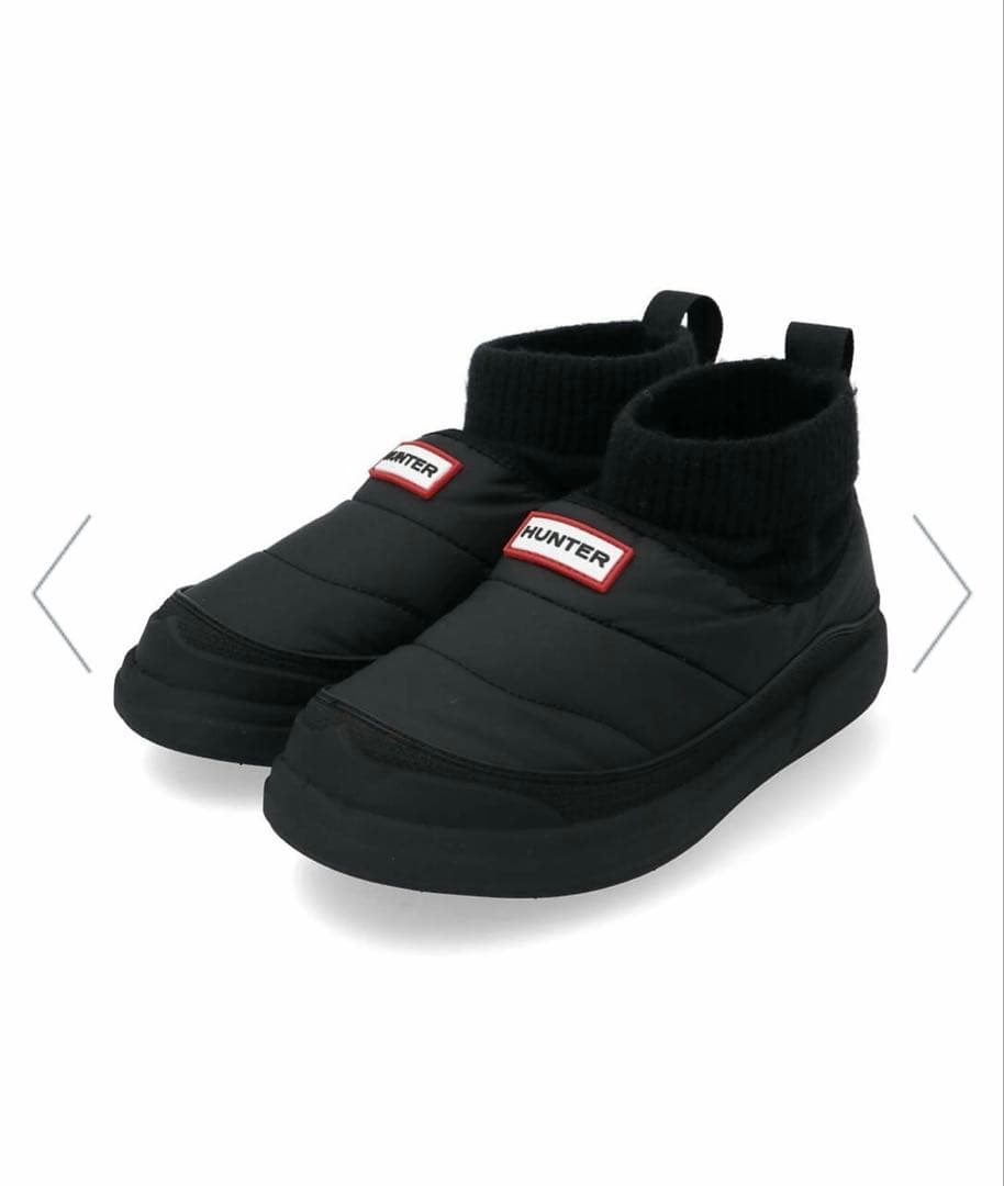 HUNTER ハンター イン/アウト ニッティド カフ スリッパーブーツ