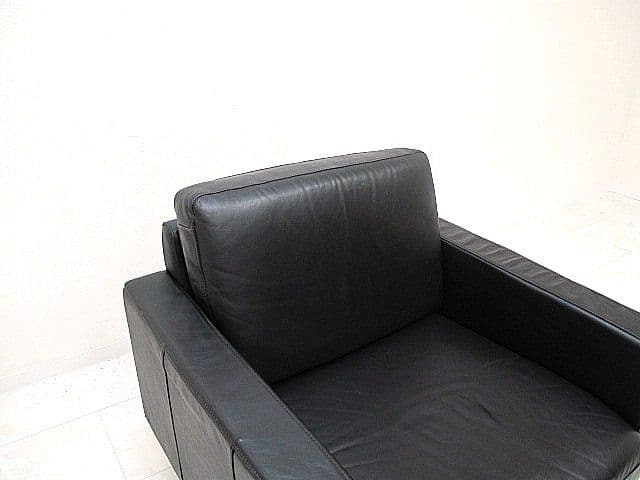 美品　無印良品/MUJI　本革1人掛けソファ　1Pソファ/シングルソファ