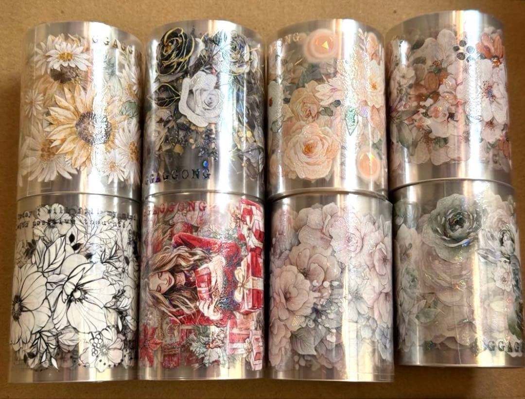 ggaggong マスキングテープ8個セット 花 コラージュ素材 装飾