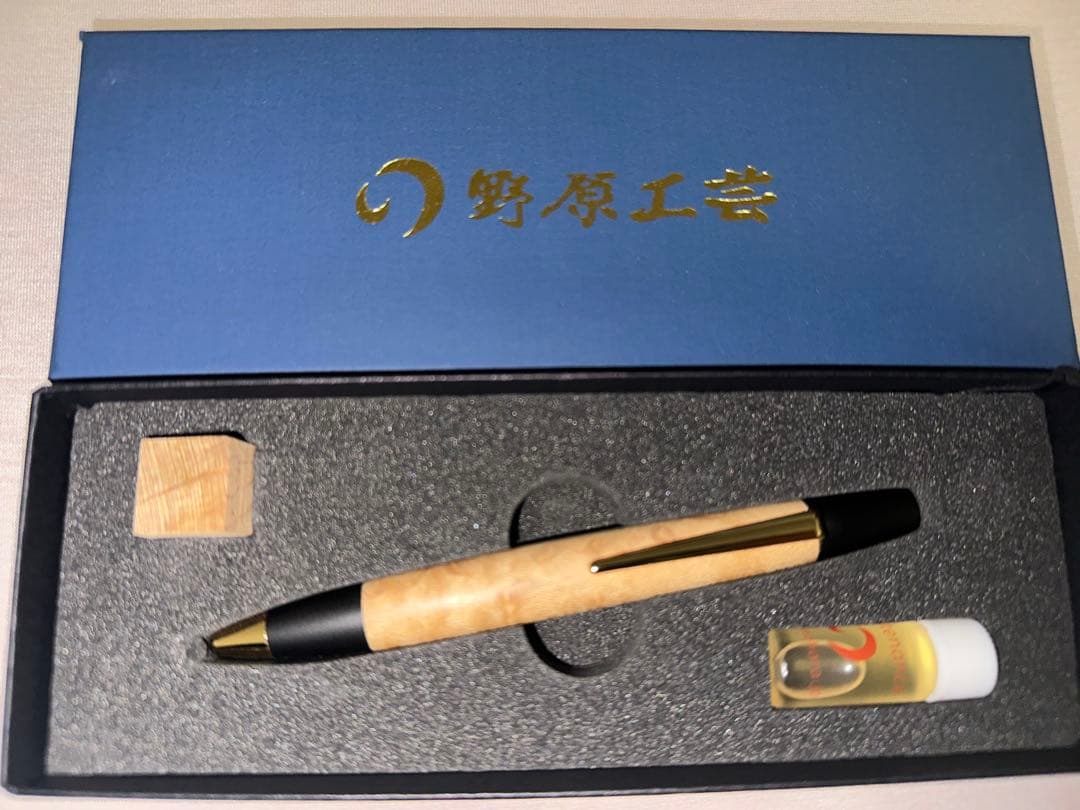 E*N様 野原工芸　　バーズアイメイプル　ボールペン　ロータリータイプ　ゴールド